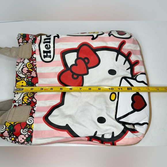 Hello Kitty Loungefly Tote Canvas Faux Leather Open Top Bag VINTAGE - Picture 10 of 12